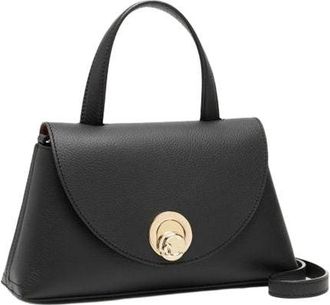 Coccinelle Womens Top Handle Bag Black-Cognac Bovine Leather - Top-Handle-Bags Black/cognac