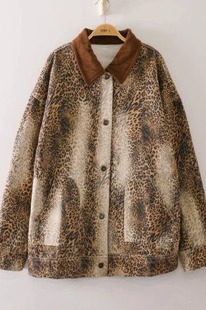 Very J Womens Matching Jacket In Animal Print
