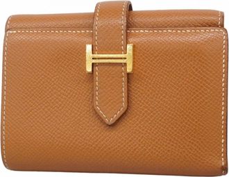 Herm&egrave;s Gold Epsom Leather Wallet (Tri-Fold) (Pre-Owned)