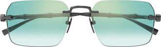 Gucci Sunglasses Gg2154 S 004 Ruthenium/Green Men