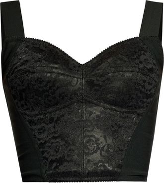 Dolce & Gabbana Corsetto Con Bordo In Pizzo-Donna
