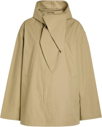 Toteme Hooded Scarf-effect Cotton Jacket - Beige - 38 (UK10 / S)