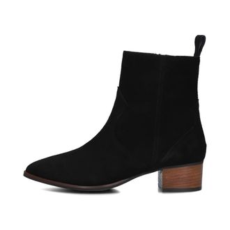 Notre-V Schoenen, Dames, Zwart, 39 EU, Su&egrave;de, Zwarte su&egrave;de enkellaarsjes met overlay