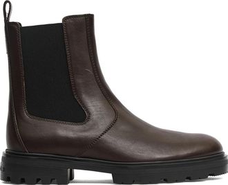 Hogan Bruin Leren Chelsea Enkellaarzen - Heren - Chelseaboots - Bruin - 44 EU - Schoenen