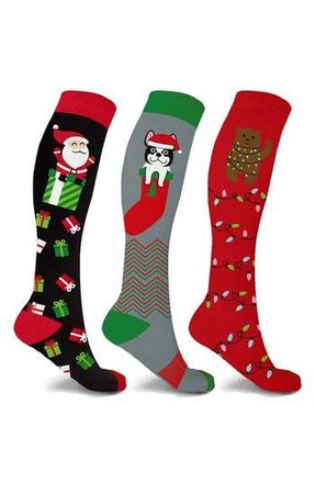 Extreme Fit 3-Pack Knee High Compression Socks in Mix at Nordstrom Rack, Size Large/x-Large