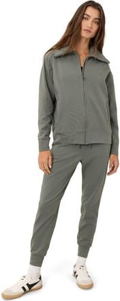 Pact CloudKnit Zip Jacket in Castor Green at Nordstrom, Size X-Small