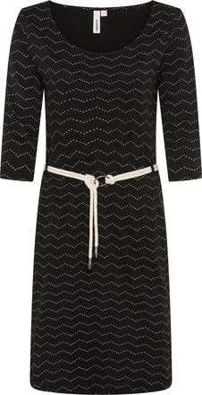 Ragwear Jerseykleid RAGWEAR LILITHA ZIG ZAG O, Damen, Gr. XXL, N-Gr, schwarz, Jersey, Obermaterial: 50% Baumwolle, 50% Modal, gemustert, kniefrei, Rundhals, K
