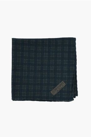 Corneliani Checked Wool Pocket Square size Unica