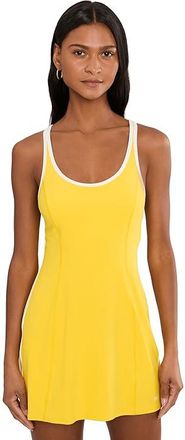 SPLITS59 Ella Airweight Dress Womens Dress Bright Yellow/White : MD