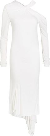 AARON ESH Asymmetric Jersey Midi Dress - White - 12 (UK12 / M)