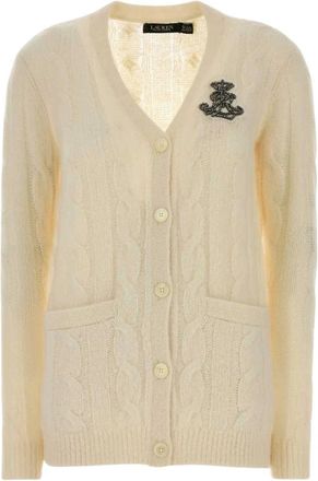 Ralph Lauren Ivory Gebreide Cardigan - Dames - Vesten - Beige - XS - Truien & Vesten