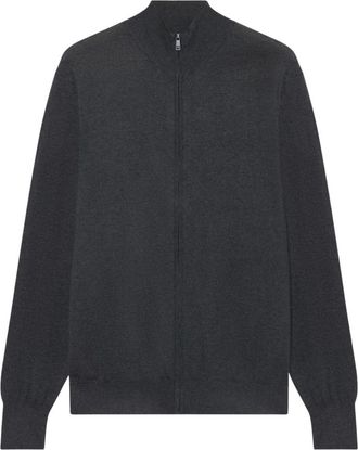 Brooks Brothers Zijde-kasjmier trui met volledige rits - Heren - Casual Overhemden - Zwart - M - Kasjmier - Overhemden
