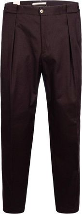 BRIGLIA 1949 Brown Tailored Cotton Trousers