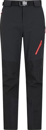 Mountain Warehouse Mens Trekking Trousers - Water Resistant, Stretch Fabric, UV50+ Protection Black (Short Length) Mens W36