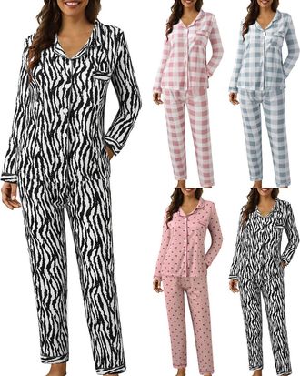 Generic Womens Zebra Print Pajama Pants, Soft Flannel Sleep Bottoms, Relaxed Fit Lounge Pants, Elastic Waist Pyjama Trousers, Animal Pattern Sleepwear Pants, 