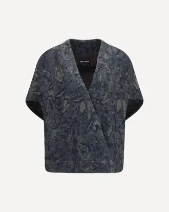 Giorgio Armani Jacket in oversized floral jacquard denim Female 44