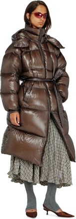 Diesel Down puffer coat in ultra-light ripstop - Winter Jackets - Woman - Brown