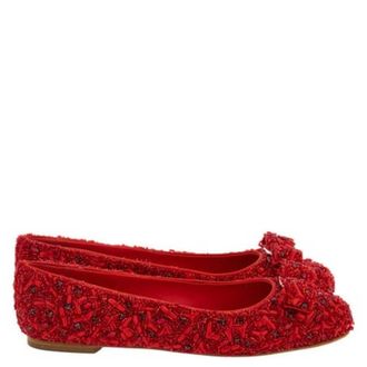 Ferragamo Varina Crystal-Embellished Ballet Flats, Size 7 C
