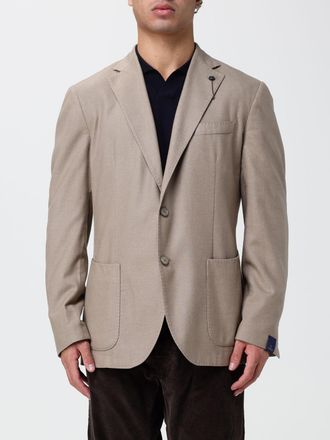 Santaniello Blazer monopetto in misto lana con tasche a toppa