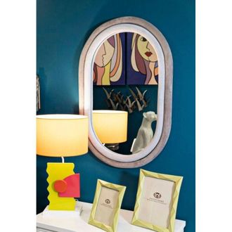 Dmora Dmora - Espejito Blello, Espejo, Objeto de decoración de pared, Decoración de espejo, 60x4 h90 cm, Tórtola y Gris