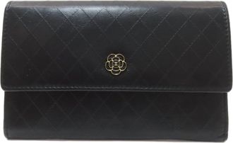 Chanel Black Leather Coin Purse/Coin Case (Pre-Owned)