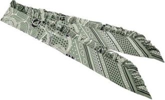 Herm&egrave;s Pre-owned Eperon dOr Bandana Twilly - Dames - Vintage Accessoires - Groen - ONE Size - Vintage