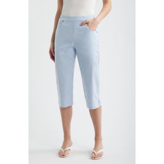 Hue Spring Stripe Petal Pusher Capri Pants in Blue at Nordstrom, Size X-Large