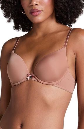 Hunkem&ouml;ller Plunge Padded Underwired Bra in Brown at Nordstrom, Size 38D
