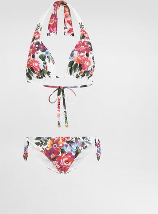 Dolce & Gabbana Flower Bouquet-print Padded Triangle Bikini - Woman Swimwear Multicolor 1