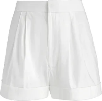 Alice & Olivia Korte Broeken, Dames, Wit, S, Linnen, Conry Shorts