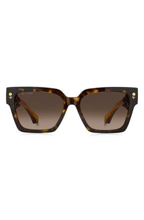Etro 55mm Gradient Rectangular Sunglasses in Havana/Brown Sf at Nordstrom