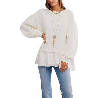 Free People Maddie Oversize Cotton Top in Clean Ivory at Nordstrom Rack, Size X-Small