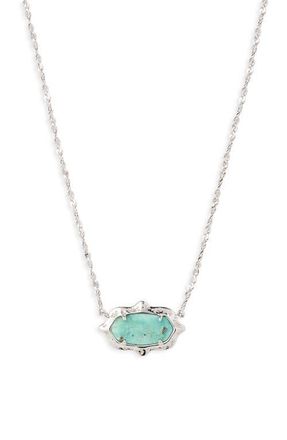 Kendra Scott Elisa Scallop Pendant Necklace in Silver Sea Green Chrysocolla at Nordstrom