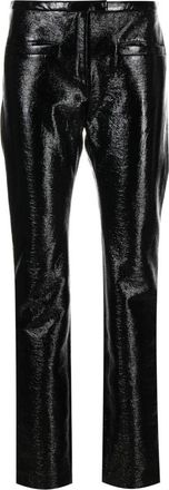Courr&egrave;ges Tube Vinyl Tailored Broek - Dames - Straight fit broeken - Zwart - M - Katoen - Broeken