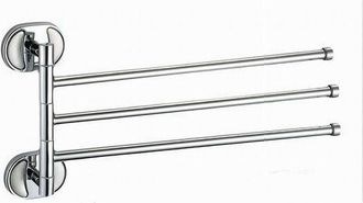 Trade Shop Trade Shop - Porta Asciugamani 3 Bracci Fissaggio A Parete Bagno Acciaio Cromato Oval 52003