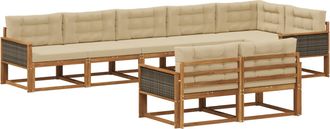 vidaXL Conjunto De Sof&aacute;s De Exterior 8 Uds. Natural Y Beige Vidaxl