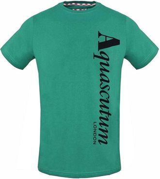 Aquascutum Heren verticaal logo T-shirt (Groen)