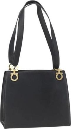 Ferragamo Pre-owned Shoulder Bags, female, Black, Size: ONE SIZE Pre-owned Leather shoulder-bags