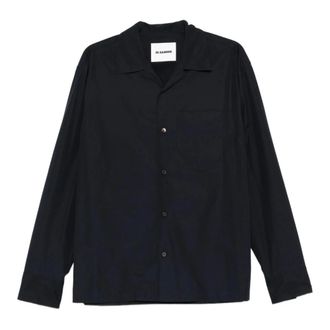 Jil Sander Casual Shirts, male, Blue, Size: M Cotton Shirt