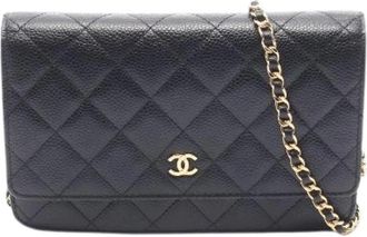 Chanel Pre-owned Matelasse Grained Calf Shoulder Bag - Dames - Vintage Schoudertas - Zwart - ONE Size - Leer - Vintage