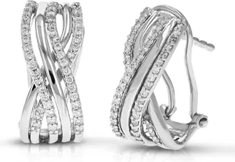 Vir Jewels 1/3 cttw Lab Grown Diamond Hoops Earrings in Sterling Silver With Clip On Backs For Women