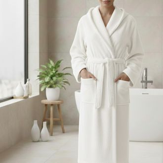 Dmora Albornoz Satoka, 100% Algod&oacute;n Con Capucha, Talla M, Blanco