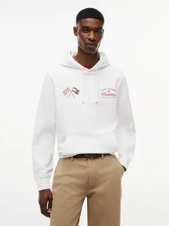 Tommy Hilfiger Mens Tommy x Cadillac F1 Team Speed Hoodie - White - XL