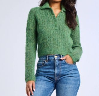 Mille Ingrid Henley Sweater In Pine