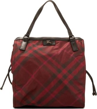 Burberry Borsa tote a quadri - Rosso