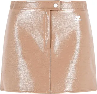 Courr&egrave;ges Reedition Bronzer Vinyl Miniskirt