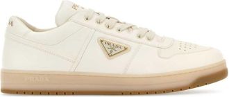Prada Ivory Nappa Leather Downtown Sneakers