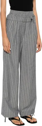 White Sand Broeken, Dames, Grijs, M, Linnen, Linnen Blend Broek