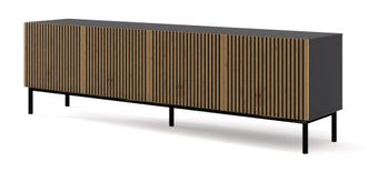 AKL FURNITURE Mueble para TV efecto madera Crema y Negro