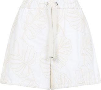 Moncler Beige Floral Shorts